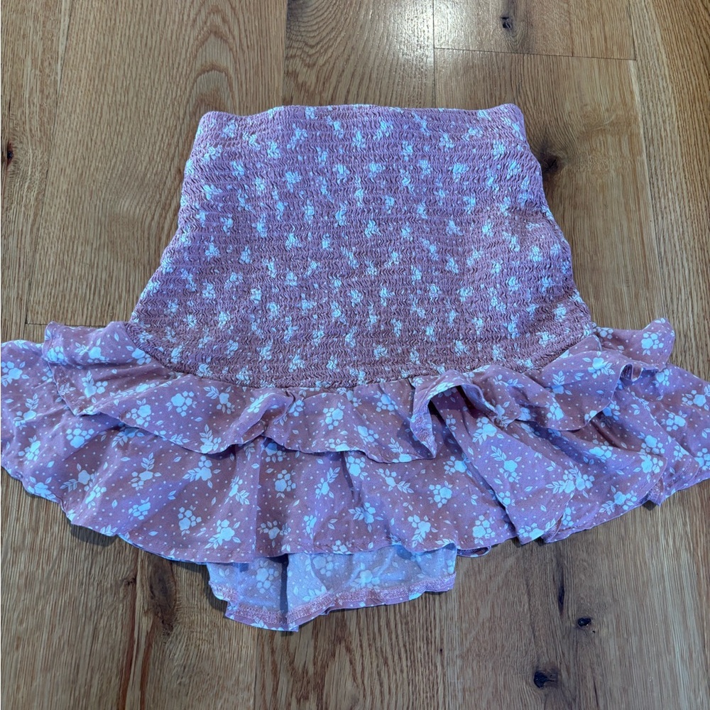 Mayoral Pink and White Textured Skirt